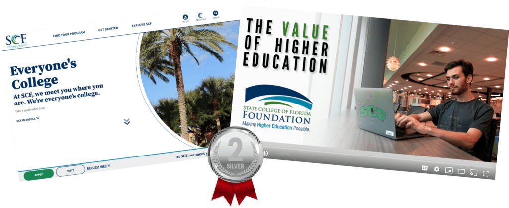 State College of Florida, Manatee-Sarasota’s (SCF) Communications and Government Relations department has won two silver awards in the 39th annual Educational Advertising Awards competition