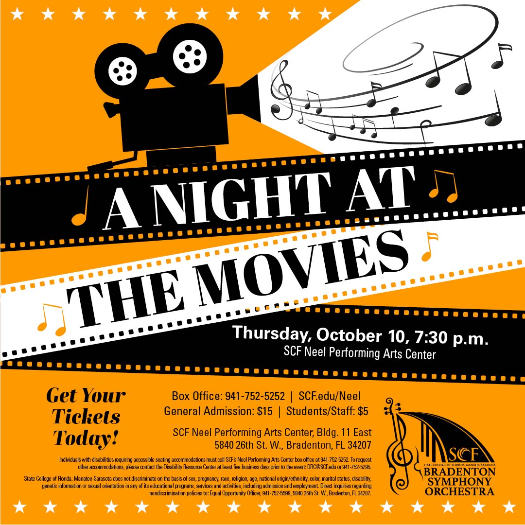 A Night at the Movies with the SCF Bradenton Symphony Orchestra