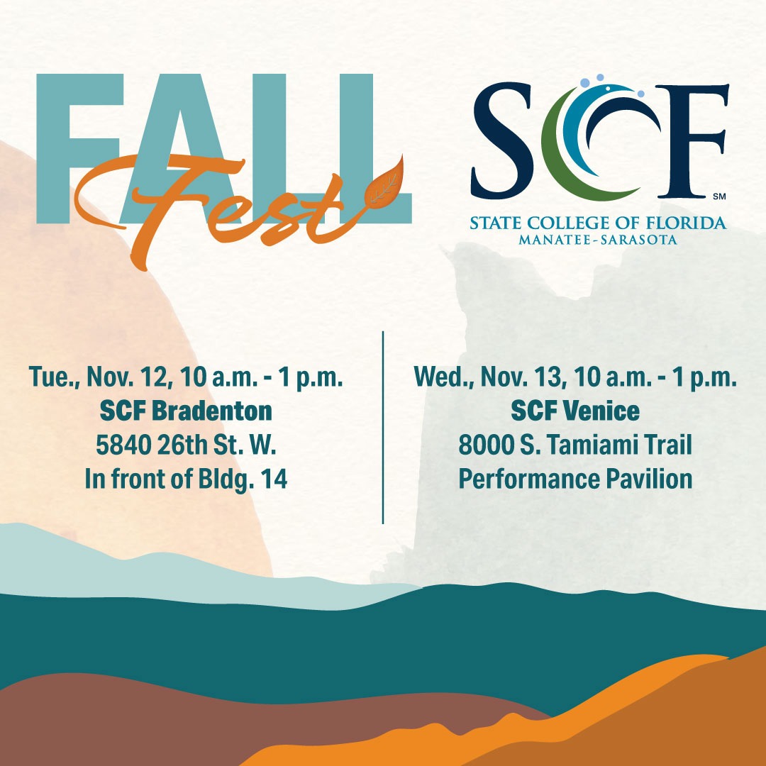 Join us to celebrate the Fall semester at the SCF Fall Fest hosted by the Student Government Association. Enjoy an afternoon of games and treats as you meet our campus clubs, network with local organizations, and learn about student resources!