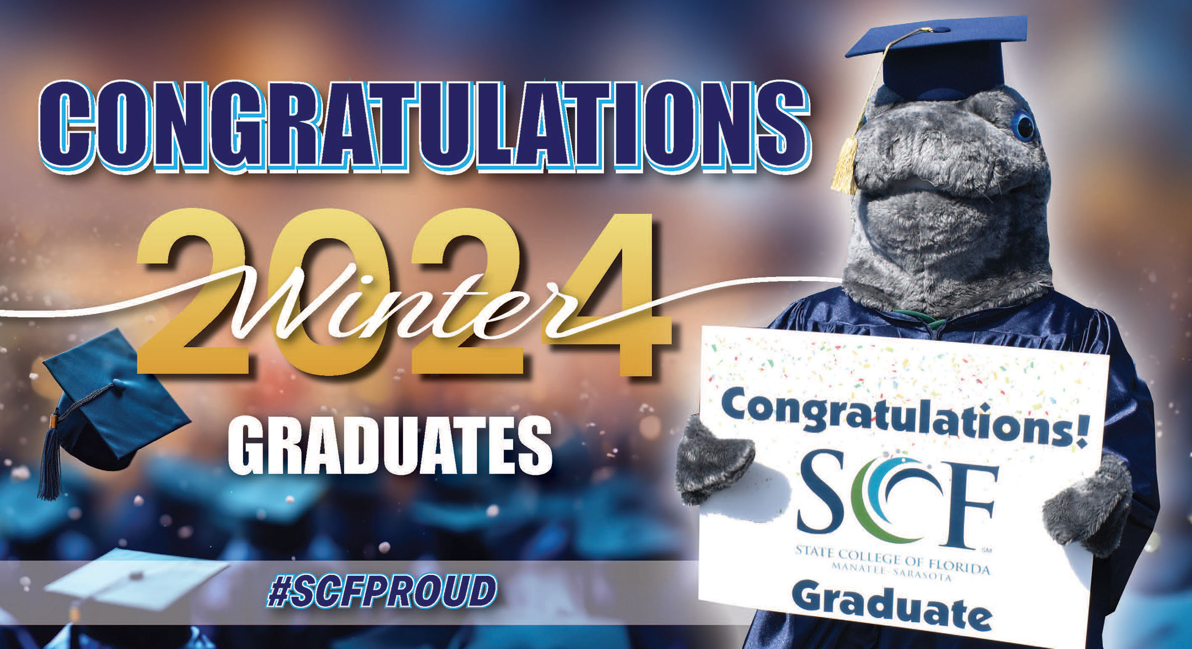 State College of Florida, Manatee-Sarasota is thrilled to honor the Class of 2024 during the Winter Commencement Ceremonies on Friday, December 6, at 4:30 p.m. and 7:00 p.m.